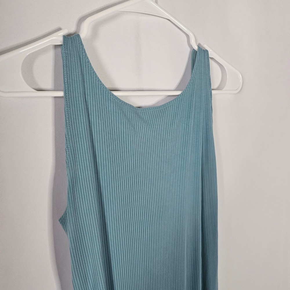 L*Space Ribbed Twist Back Maxi Dress Large Blue Coastal Summer - Picture 3 of 7